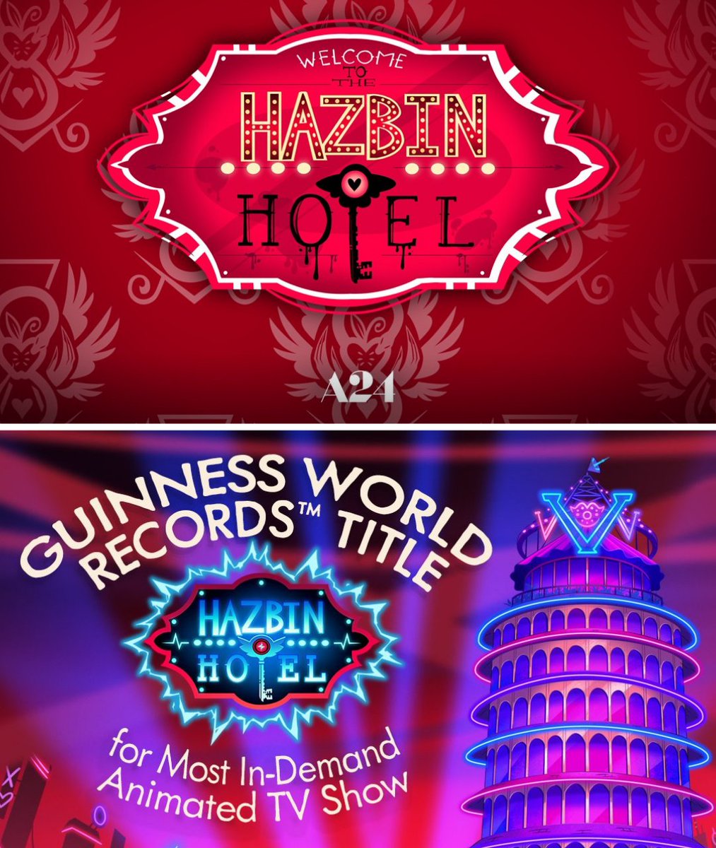 TheCartoonBase's tweet image. A24 announced in August 2020 that they had picked up Vivienne Medrano’s ‘HAZBIN HOTEL’ to develop the pilot into a full series.

It’s December 2025 and the show has earned the Guinness World Record for most in-demand animated TV show.