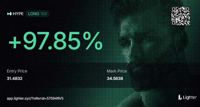 0xDcry's tweet photo. Agora é esperar o unlock. Se venderem eu compro se segurarem eu compro.🤣
Trade $HYPE on @lighter_xyz!
https://t.co/ddvjZUghj2 https://t.co/gXCrQedkrV