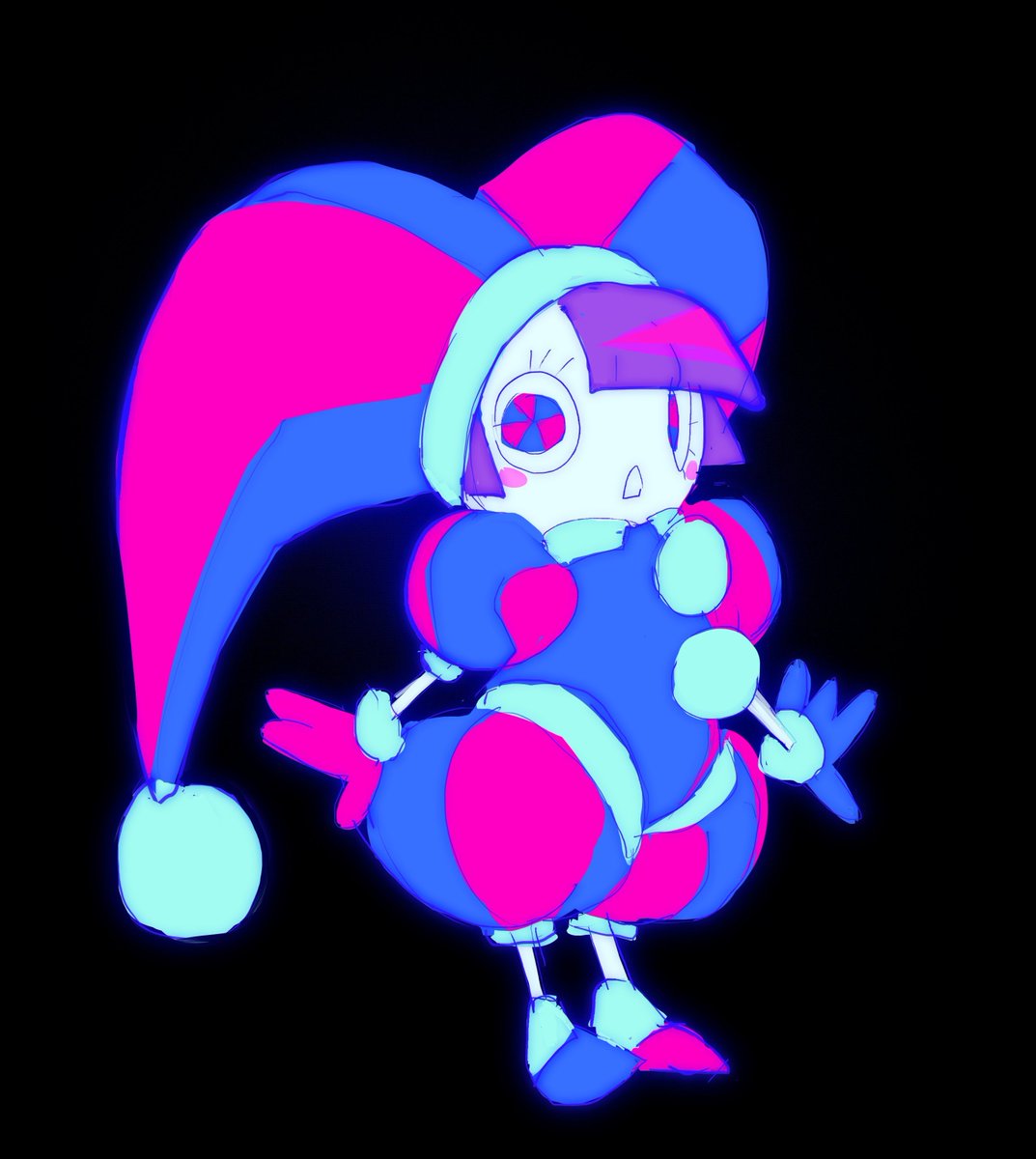 m4morine's tweet photo. repost of my stylized pomni ❤️💙 https://t.co/go35V2RDvN