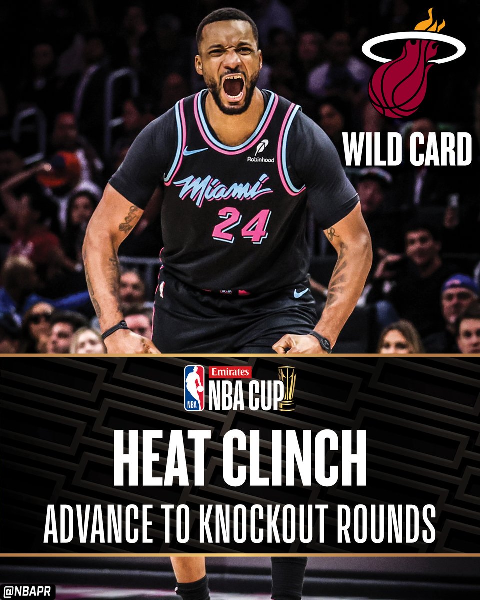 The <a href="/MiamiHEAT/">Miami HEAT</a> advance to the <a href="/emirates/">Emirates</a> NBA Cup Knockout Rounds as the Eastern Conference Wild Card.
