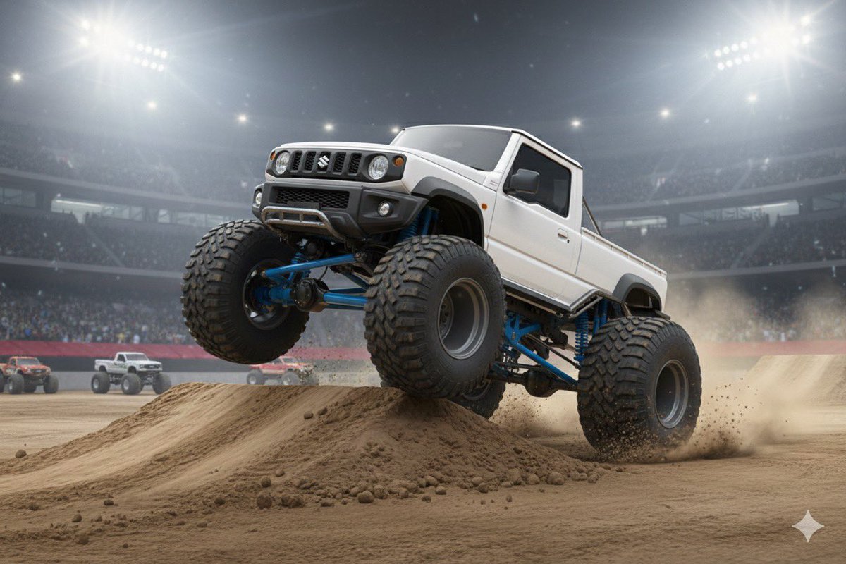 null_null33's tweet image. Geminiでどんな車もモンスタートラックになれみたいですよ