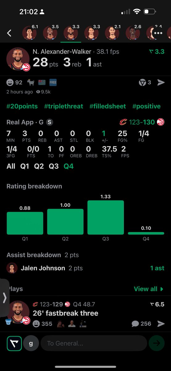 PotdPrizepicks's tweet photo. Hey @nbastats this layup on the min 3:10 in the 4Q was made by Alexander Walker not Risacher as you guys marked 

Alexander Walker had a 30 point game not a 28 please fix this ASAP‼️ https://t.co/l45d8AfCkb