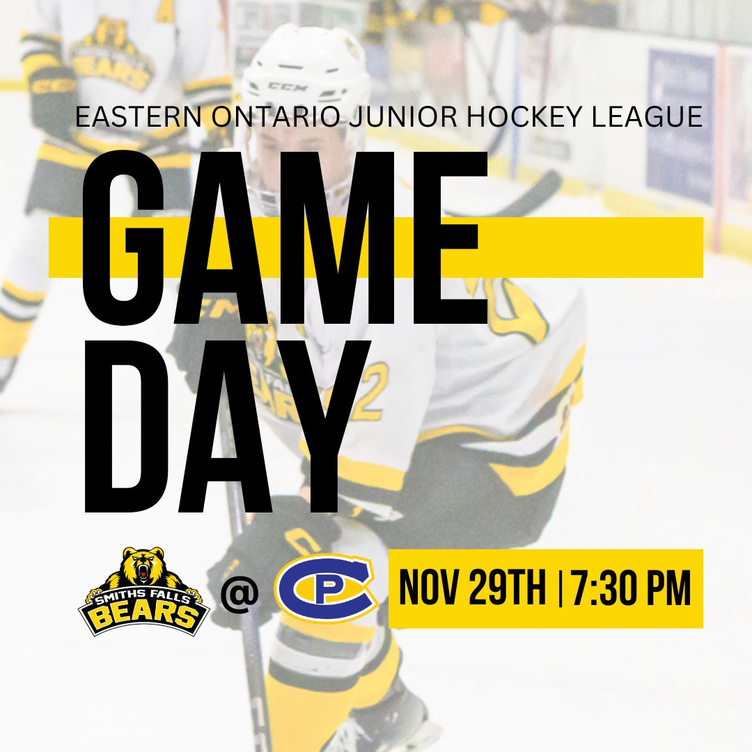 GAME DAY!

Jr Bears are on the road to Carleton Place this evening! Catch all the action on FloHockey.

Puck drop at 7:30 PM.

#dontpokethebear