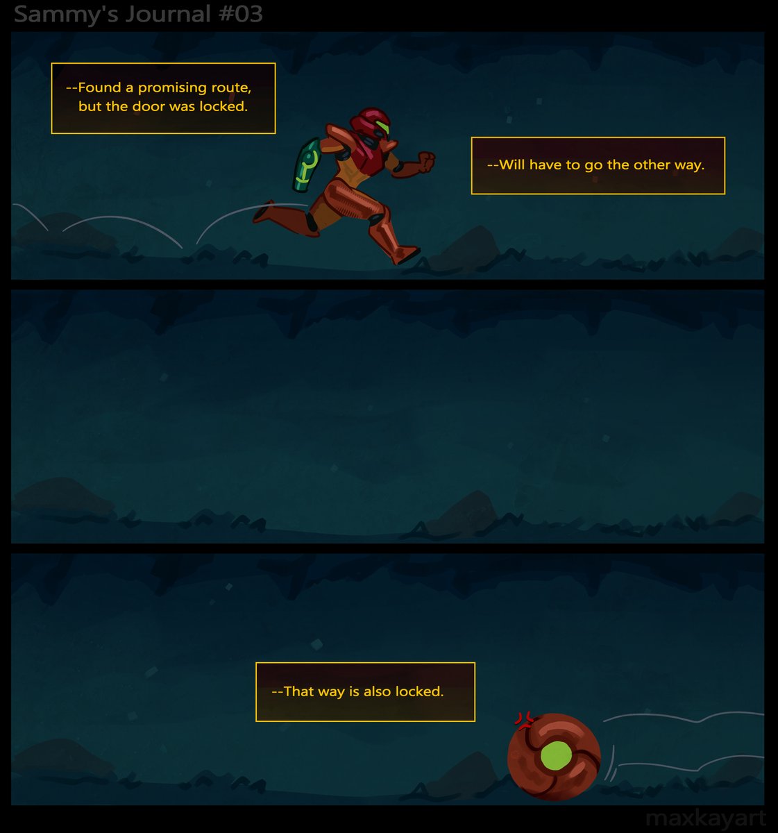 MaxIsDrawing's tweet image. Sammy&apos;s Journal #03
--
#metroid