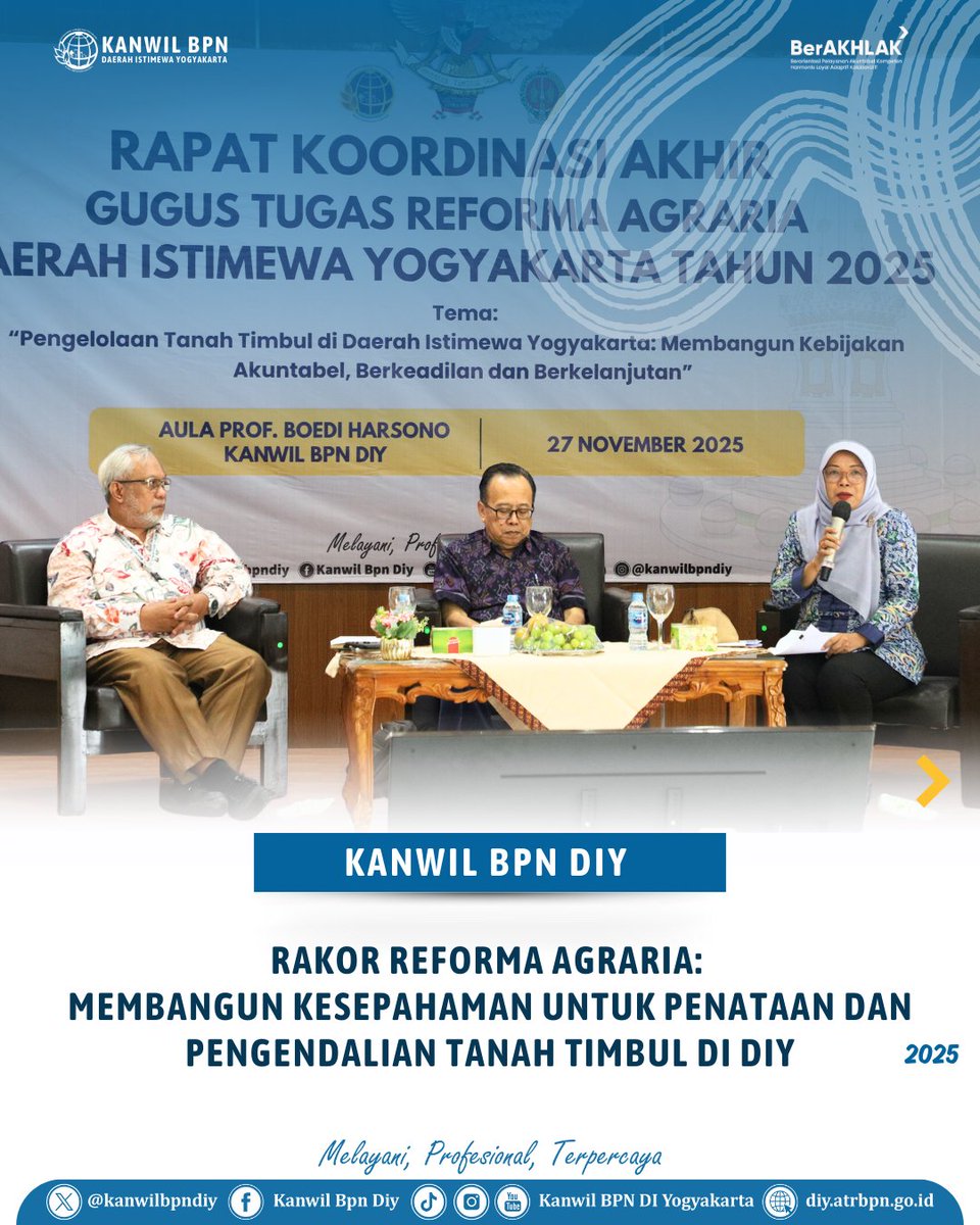 kanwilbpndiy's tweet image. Halo #SobATRBPN DIY,
Rakor Reforma Agraria: 
Membangun Kesepahaman untuk Penataan dan Pengendalian Tanah Timbul di DIY
#MelayaniProfesionalTerpercaya

Selengkapnya di 
instagram.com/p/DRoAlHpCXCp/…