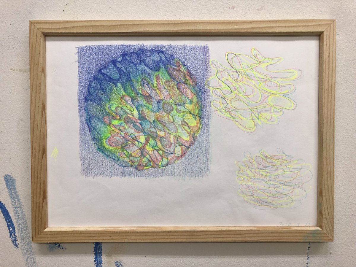 asaesoya's tweet photo. ドローイングたち。大きな作品の裏にはドローイングが沢山ある。隣に置いて、そのまま写すわけじゃないけれど、たまに絵の行き先をドローイングに相談する、みたいな感じ。。 https://t.co/XqXf6HuWmf