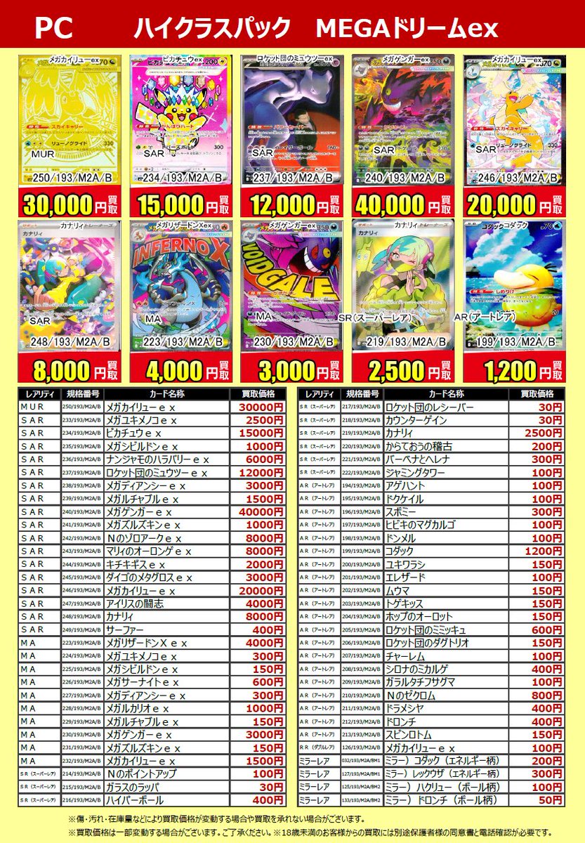 ポケモンカード 最新弾『#MEGAドリームex』の買取情報です！ トレカの