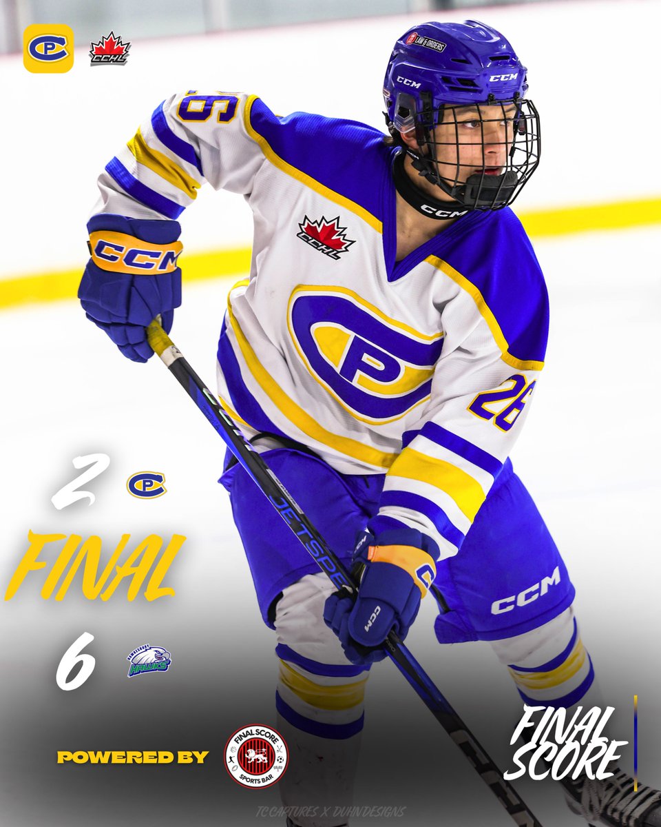 CPCANADIANS's tweet image. FINAL
Powered by our friends @final_score_sports_bar_cp 

FINAL from Hawkesbury.

🔵🟡🔵
#CPC