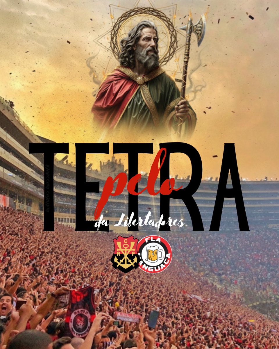 PELO TETRA
PELA GLÓRIA ETERNA

ABENÇOAI, SÃO JUDAS TADEU! 

SEREMOS! 

#Flamengo 
#ClubeDeRegatasDoFlamengo #CRF 
#FlaManguaça 
#MaiorChoppDoBrasil 
#EmbriagadosPeloMengão #Desde1995
#ConmebolLibertadores
#Libertadores 
#GlóriaEterna