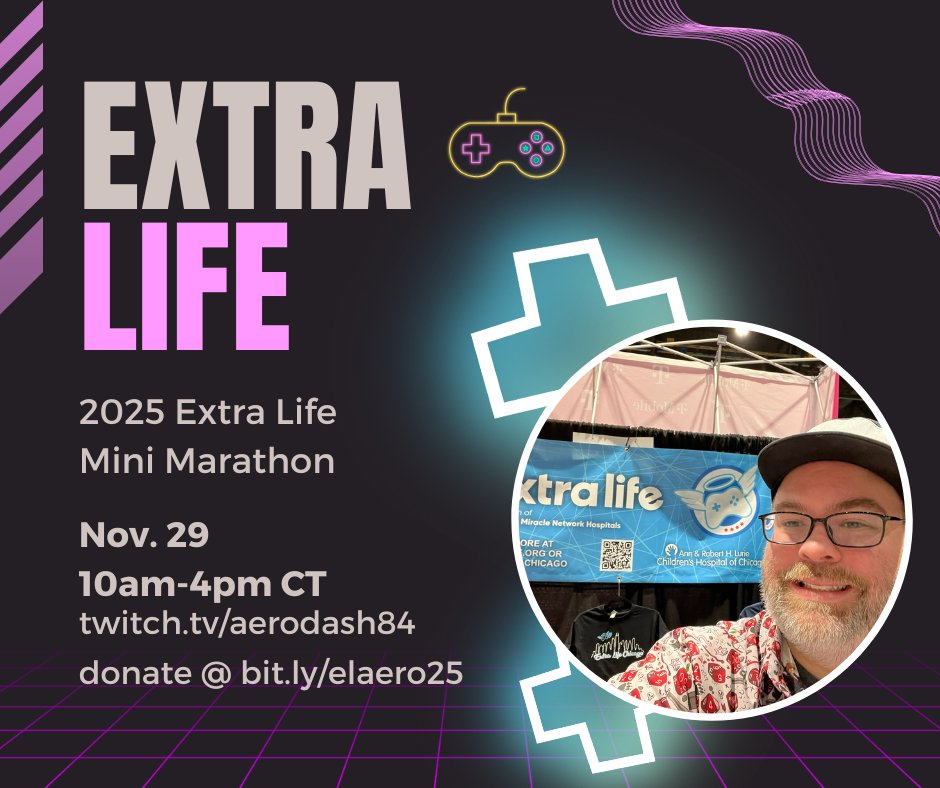 1st Mini Marathon for my 15th year of <a href="/ExtraLife4Kids/">Extra Life</a> starts tomorrow at 10am CT time. Bringing out some games that I played before streaming for marathons and one that has a big memory for me with Extra Life. So come hang out out at twitch.tv/aerodash84
