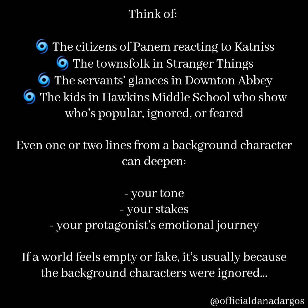 dana_dargos's tweet photo. What’s one small background character moment in your story that reveals something important?

👇 Describe it — even if it’s just one line.

.
.

#backgroundcharacters
#worldbuildingtips
#writingcraft
#writingcharacters
#writersonreels
#creativewritingtips
#storydetails
#writingcommunity
#writingdepth
#authortips
#writingreels
#fictionwritingtips
#amwritingfiction
#characterdevelopment
#storydynamics
#writertips
#writingmotivation
#novelwritinghelp
#storytools
#deepcharacters
#writersnetwork
#writingadvicehub
#bookwritingtips
#writersofinstagram
#writingcontent
#characterbuilding
#authorsofig
#plotdevelopment
#writermagic
#writingeducation