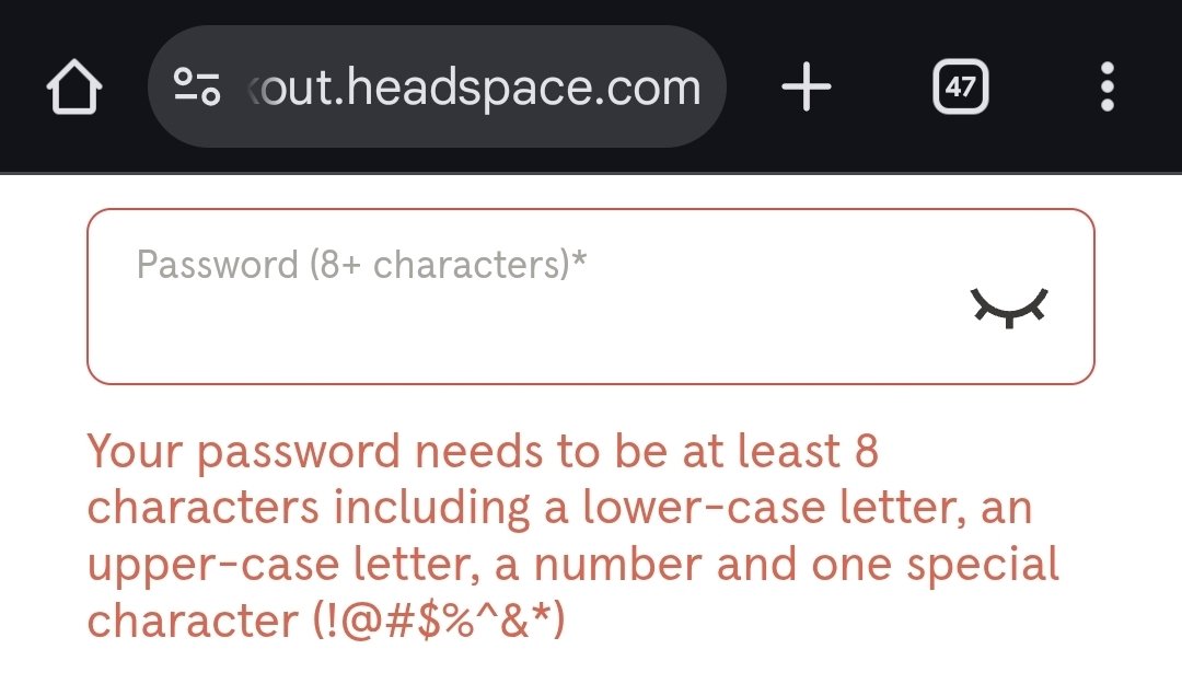sudotimar's tweet photo. FUCK THESE PASSWORD RULES.
@Headspace https://t.co/W1ZJhdVSaP