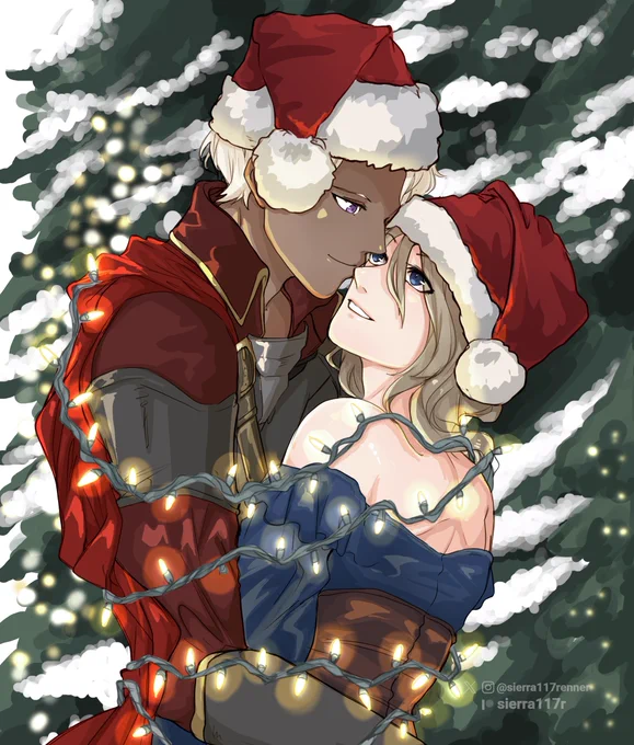 First YCH Xmas done!! thank you for the trust with your babies OC's are precious, oc's are life #originalcharacter they belong to