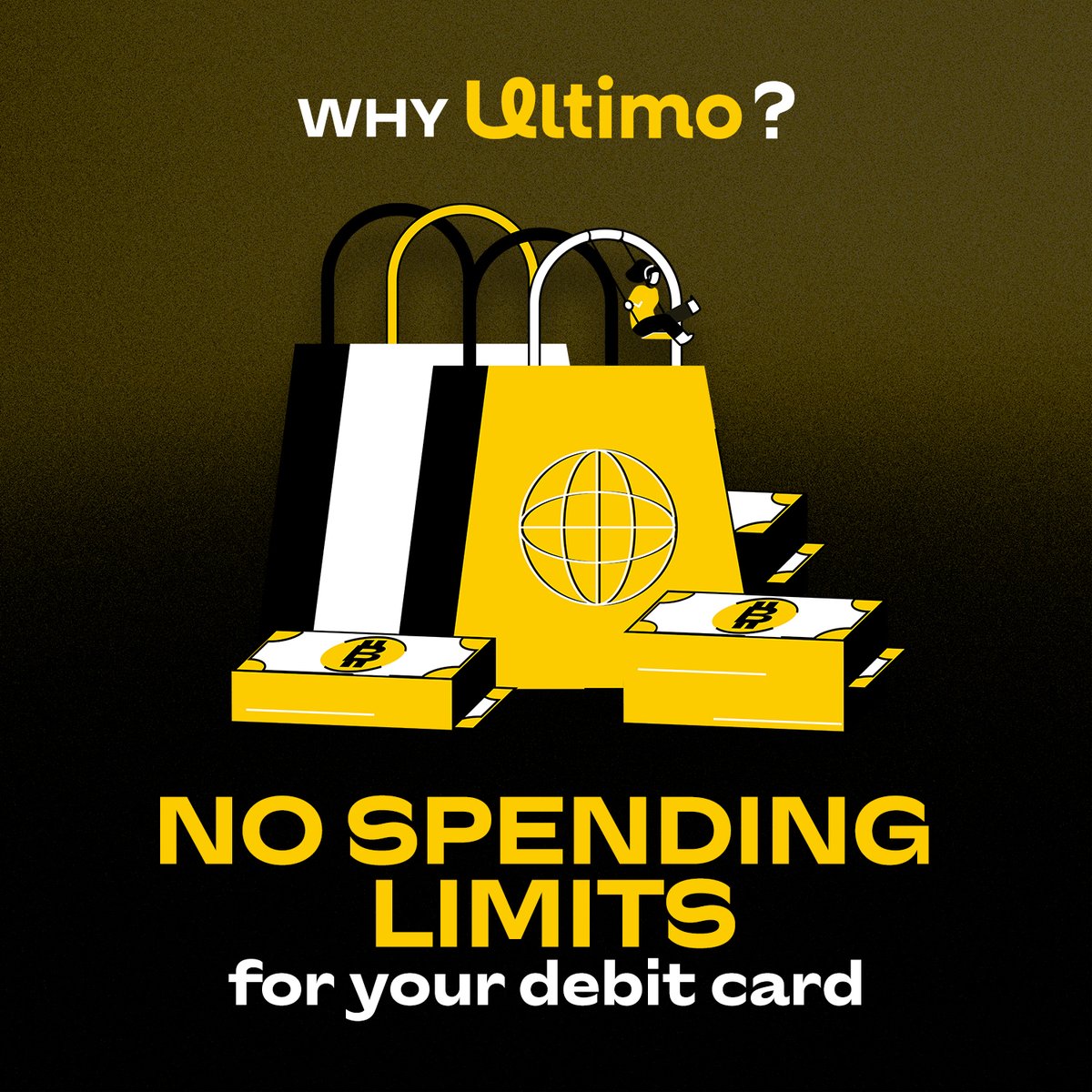 Your money, your rules. 🌍
With Ultimo Pay, enjoy easy offshore setup, unlimited crypto loads, and no spending limits!