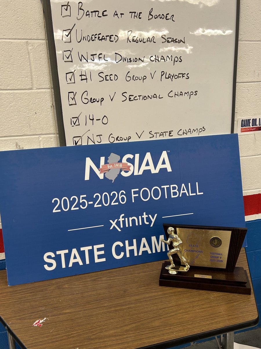 WTHS_Athletics's tweet image. Minuteman Football 🏈 

Our 2025 State Champion Minuteman team checked all the boxes this season !!

The State Championship trophy arrives in O’Brien Hall 🏆 First Football State Championship in school history! The team finished 14-0, our third undefeated season in school history
