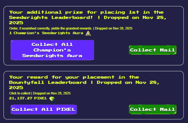 Ok the distribution this time is fast hahahah
i thought it will be on monday

thank you <a href="/pixels_online/">Pixels</a> and GGs