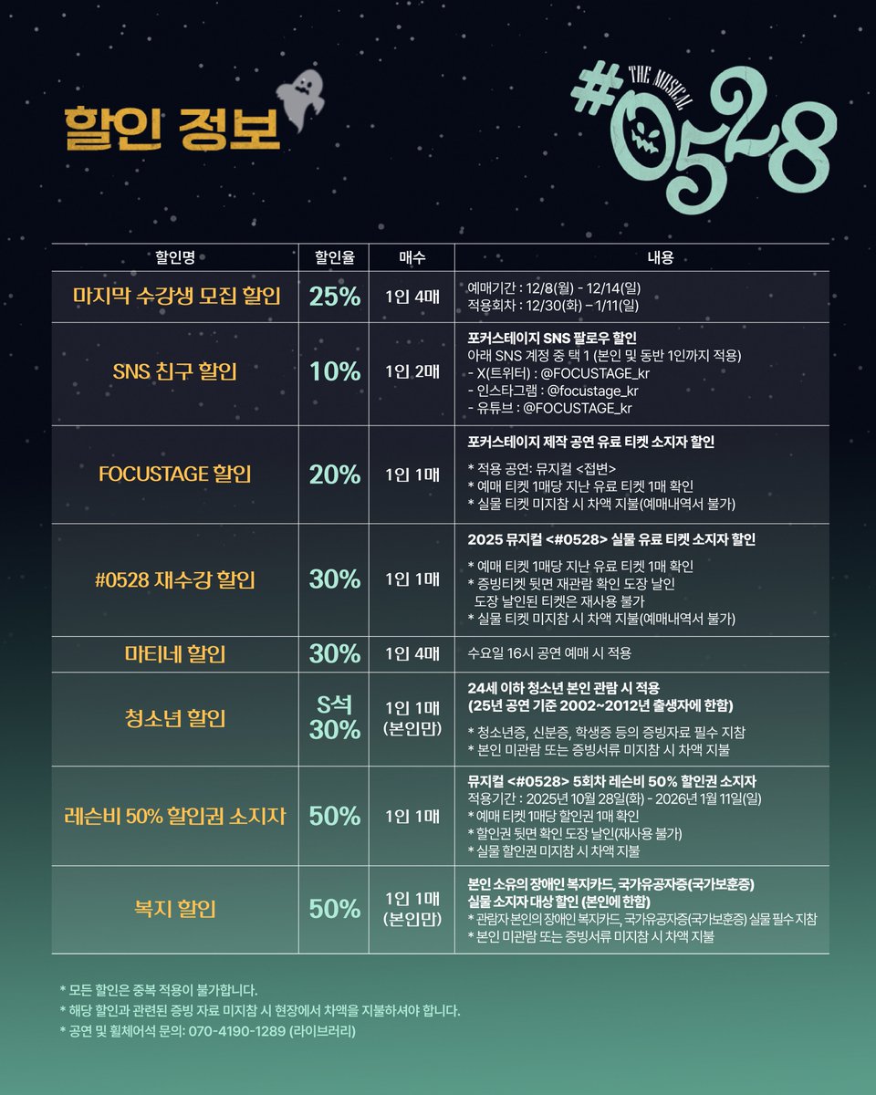 FOCUSTAGE_kr's tweet photo. [#0528]
🅞🅗, 🅜🅨 🅖🅗🅞🅢🅣!
😳👿👻 마지막 티켓 오픈 안내

오픈일시 | 12/8(월) 오후 3시
오픈회차 | 12/30(화) - 1/11(일) 공연
예매처 | NOL 티켓, 티켓링크

-
𝗠𝗨𝗦𝗜𝗖𝗔𝗟 #𝟬𝟱𝟮𝟴🏠
링크아트센터드림 드림𝟭관
𝟮𝟬𝟮𝟱.𝟭𝟬.𝟮𝟮.-𝟮𝟬𝟮𝟲.𝟬𝟭.𝟭𝟭. https://t.co/pahODZSBav