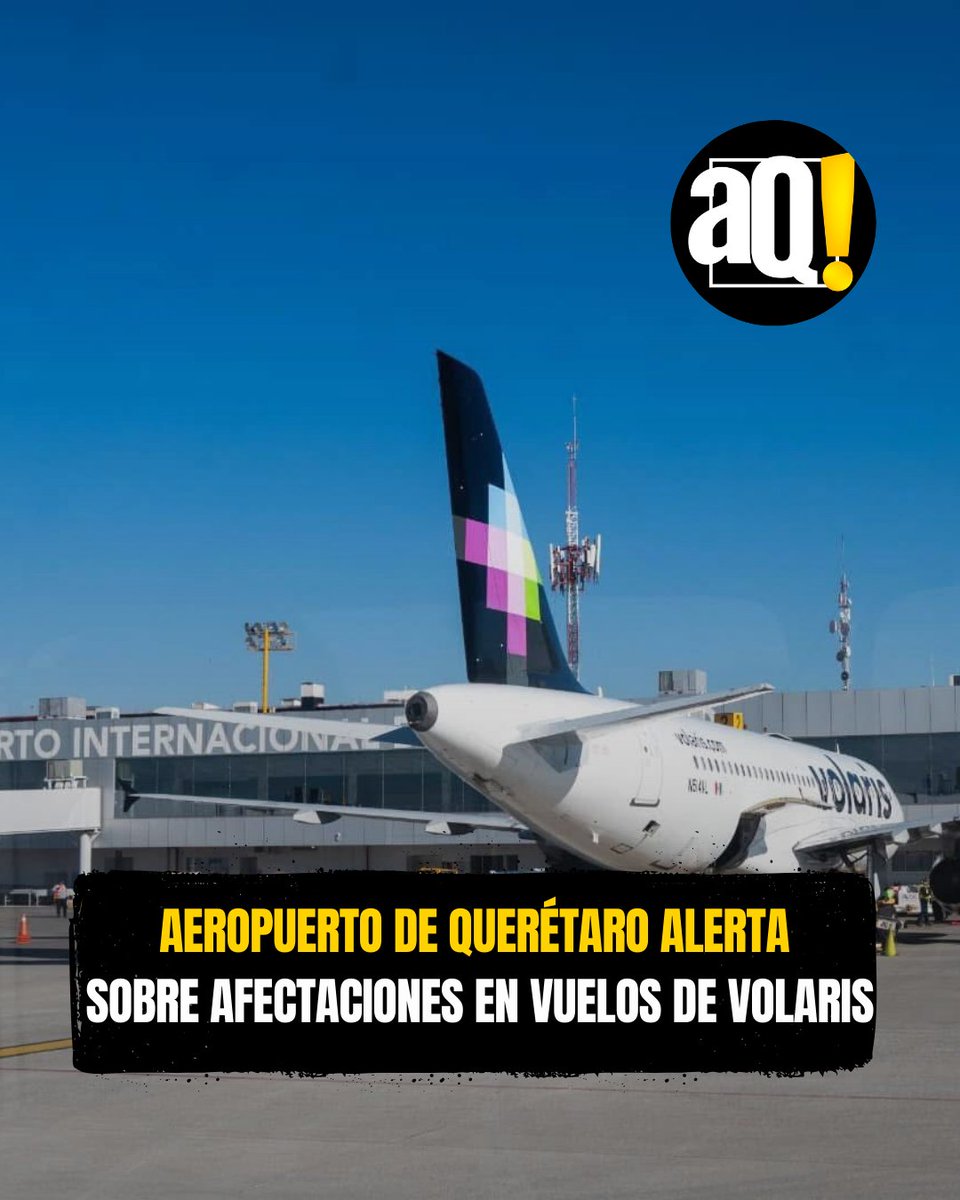 ✈️Aeropuerto de Querétaro alerta sobre afectaciones en vuelos de Volaris por mantenimiento de aviones ⚠️

Esto se debe a la actualización de software que será aplicada a aeronaves de la familia Airbus A320 a nivel global. 🛑🔧

Conoce más aquí 👉 wp.me/p8iMZT-10rj