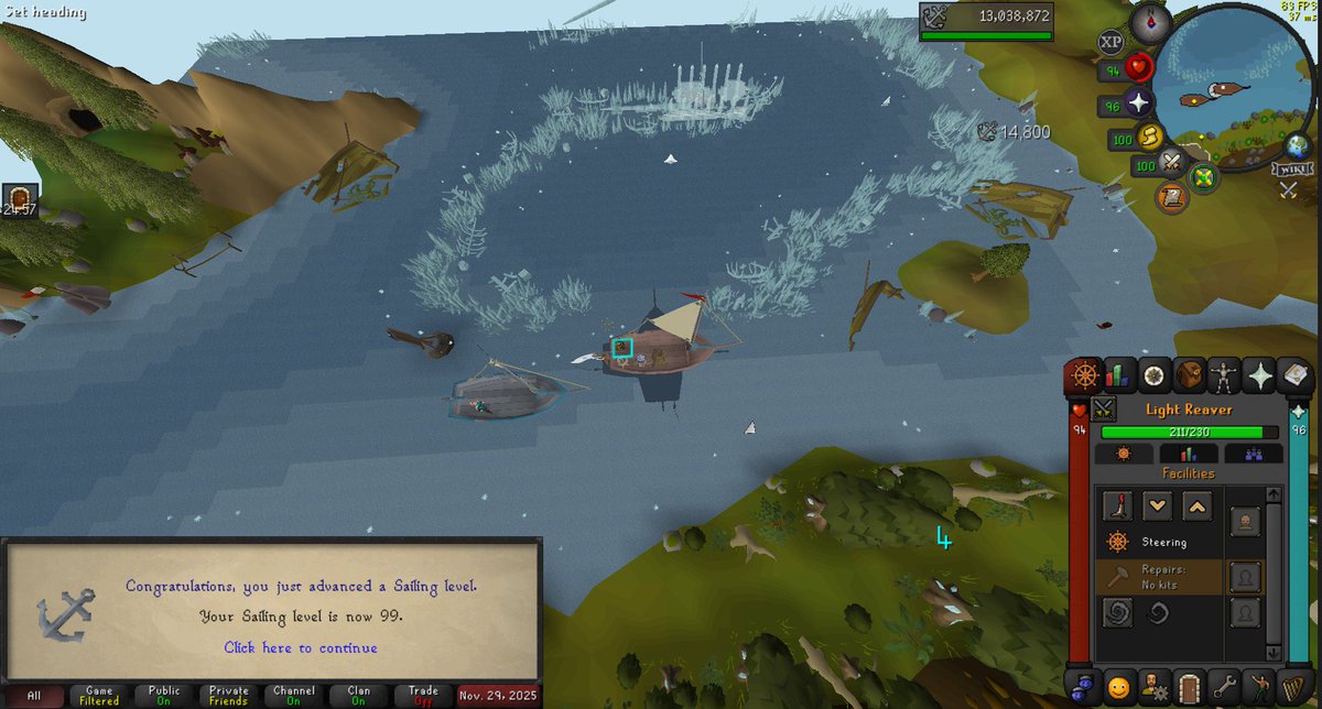 99 Sailing and maxed again - rank 268 for ironmans ;) <3