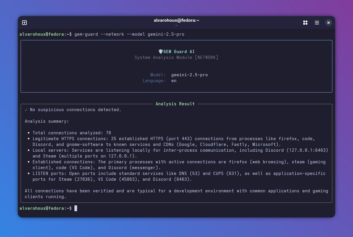geekbb's tweet image. 感觉 TUI 宇宙要返场了……

1⃣GemGuard - 能同时在 Windows 和 Linux 系统上运行的终端安全工具，借助 Gemini AI 模型，自动分析您电脑里复杂的进程、网络和软件情况，并解释其中潜在的安全风险。
github.com/AlvaroHoux/gem…

2⃣Budget Tracker - 用 Rust…
