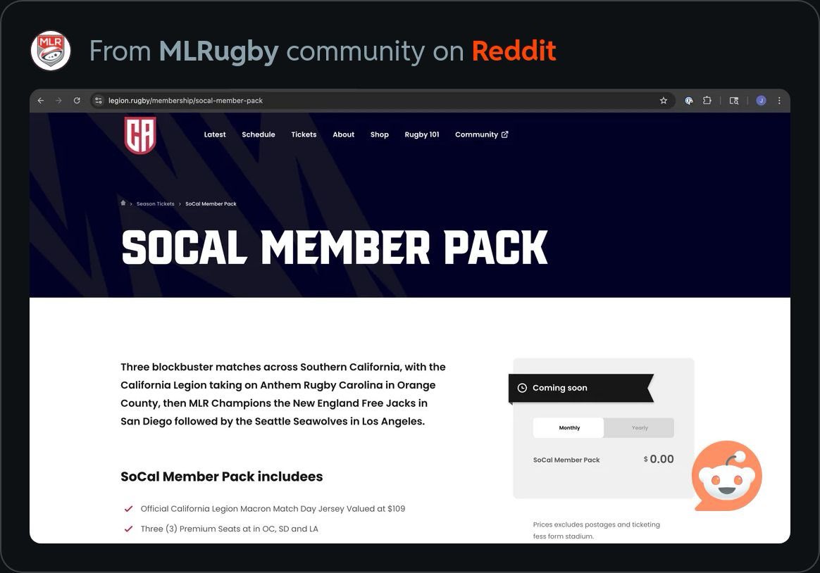 JamDelay's tweet image. The @CalLegion have jumped the gun on the #MLR2026 fixtures…sorta. 

They will face @AnthemRugby in OC, @NEFreeJacks in San Diego, and @SeawolvesRugby in LA, with their other two home games taking place in NorCal. No dates. 

Via u/Unhappy-Cupcake5857 on Reddit. 

#MLRStats