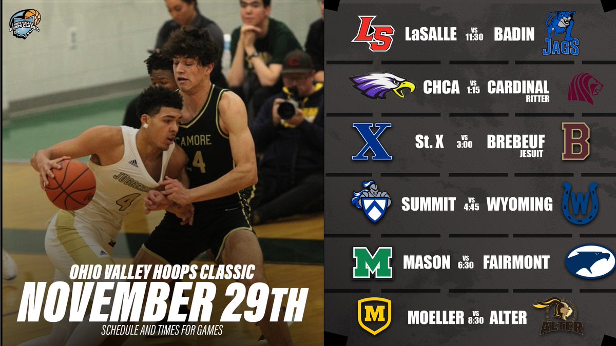 Great action at Ohio Valley Hoops Classic today.   Lakota East, Hamilton Badin, Taft, Mt. Vernon Fortville, and Fairfield all winners.  Taft/Maysville was as good as it gets for High School Basketball.   Don't miss out on Saturday's action.  (LaSalle plays Bradley, not Badin!