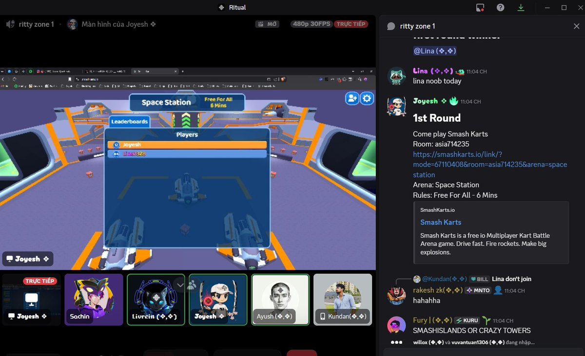 Phat8Web3's tweet image. At Ritual server discord, I have participated in some games/events recently:

Smash Karts 💢
⏰Time: 11:30 PM (UTC+7) || November 27, 2025

Ritual Karaoke (to cheer for the “singers”)🎤🎼
⏰Time: 7:30 PM (UTC+7) || November 28, 2025

@ritualfnd @ritualnet @RitualVietnam