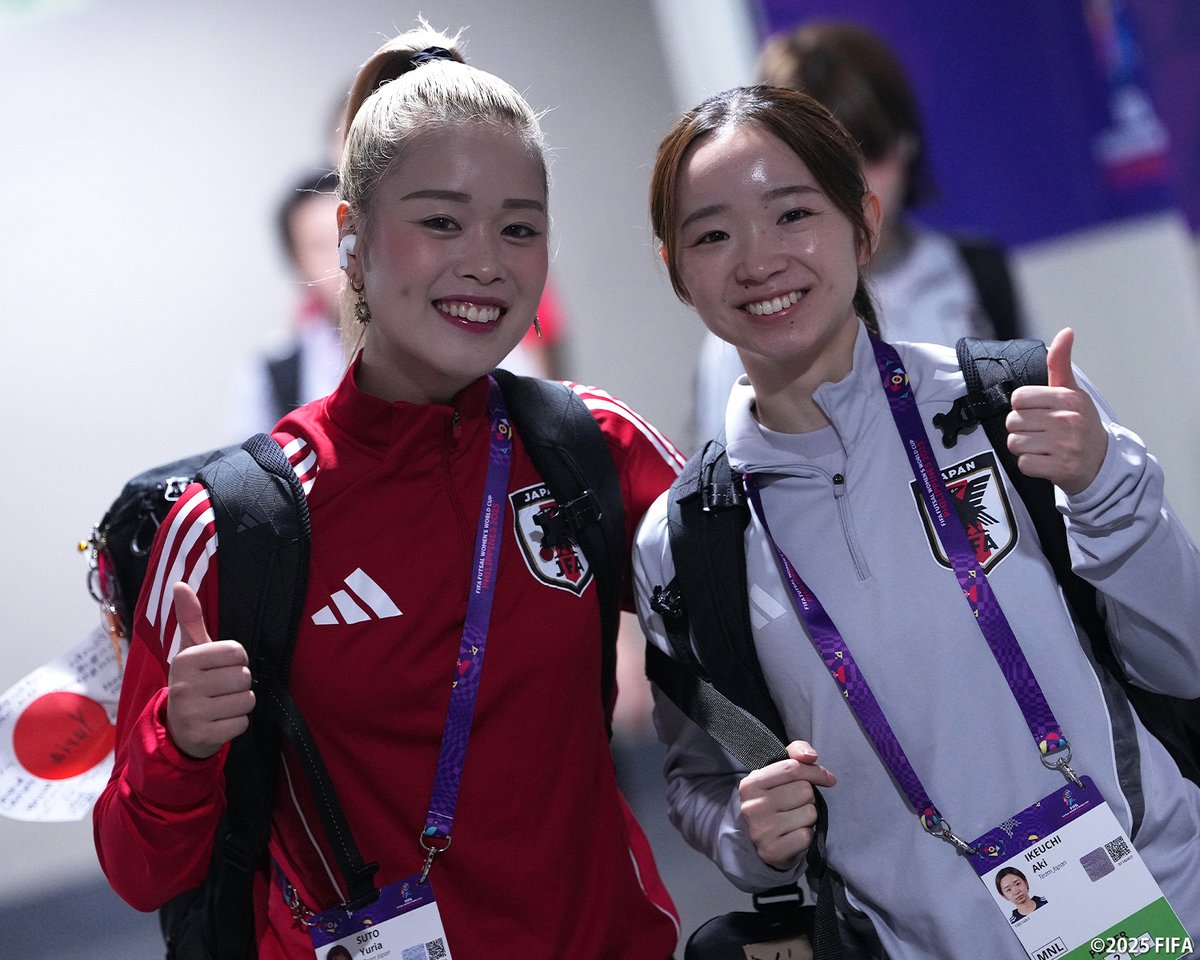 jfa_nadeshiko's tweet photo. 🔹フットサル日本女子代表🔹

選手到着の様子📸
#高橋京花 #伊藤果穂 #須藤優理亜 #池内天紀 
#井上ねね #江川涼 #江口未珂 #松本直美 #岩崎裕加

🏆FIFAフットサル女子ワールドカップ フィリピン2025
⚔️グループステージ第3節
🗓️11.29(土) ⌚️13:00(🇯🇵)
🆚フットサルタンザニア女子代表🇹🇿
🏟PhilSports Arena(フィリピン)
📱FIFA+で無料配信(https://t.co/ImbaALOmxU)
🔗https://t.co/30dWCoBG0q

#FutsalWWC @FIFAWWC
#jfa #daihyo #夢への勇気を 
#フットサル #フットサル日本女子代表