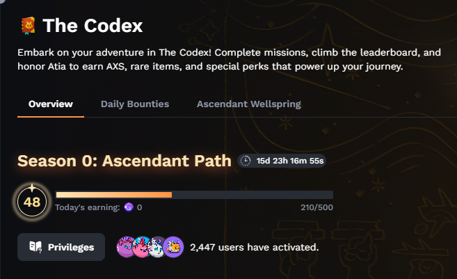 GwapongHaseyo's tweet photo. 15 days left in the Codex!
And the big question: How do you progress fast?
Let me guide you.
Notes:
- Your progression depends on how many slips you get per day.
- Progress is tied to Orbs, and tasks with higher BP generally give more Orbs.
@AxieInfinity #AxieCodex @Ronin_Network