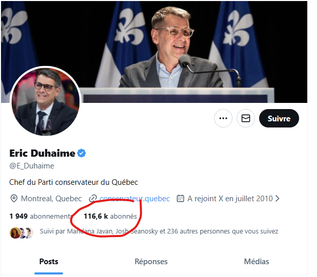 lucquebec's tweet photo. Éric Duhaime a 116 000 abonnés.
PSPP a 75 000 abonnés.

Cela vous dit quoi? 
PSPP bloque les citoyens car il n'accepte pas la liberté d'expression.
@E_Duhaime @PaulPlamondon https://t.co/nkriEvMVGz
