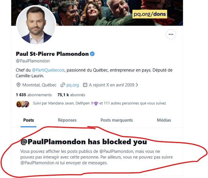 lucquebec's tweet photo. Éric Duhaime a 116 000 abonnés.
PSPP a 75 000 abonnés.

Cela vous dit quoi? 
PSPP bloque les citoyens car il n'accepte pas la liberté d'expression.
@E_Duhaime @PaulPlamondon https://t.co/nkriEvMVGz