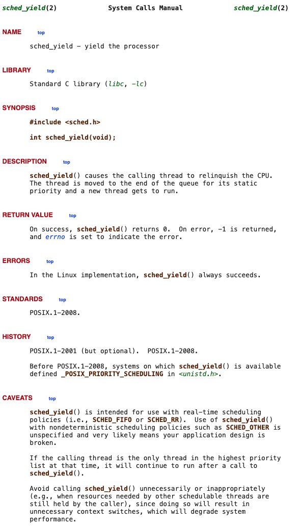 Your music software has 5 milliseconds to process an audio buffer. Miss that deadline? You hear a crackle.

This is why Linux has real-time scheduling. And syscall sched_yield (#24 on x86_64) is how real-time threads politely share the CPU.

Let's talk about it. 🧵👇