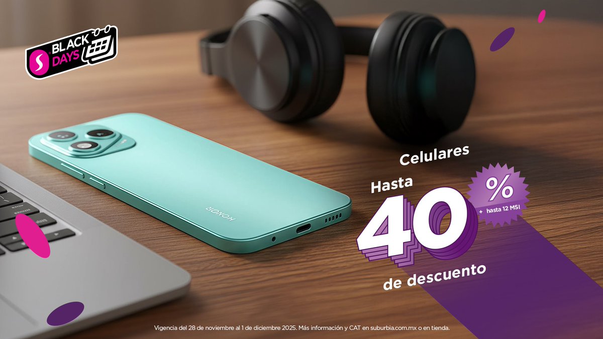 ¿Listo para cambiar de teléfono? los mejores modelos están aquí… ¡con promo de Black Days! 📲 Elige el tuyo ahora: 
👉 suburbia.onelink.me/uDOC/cpv2vr2b