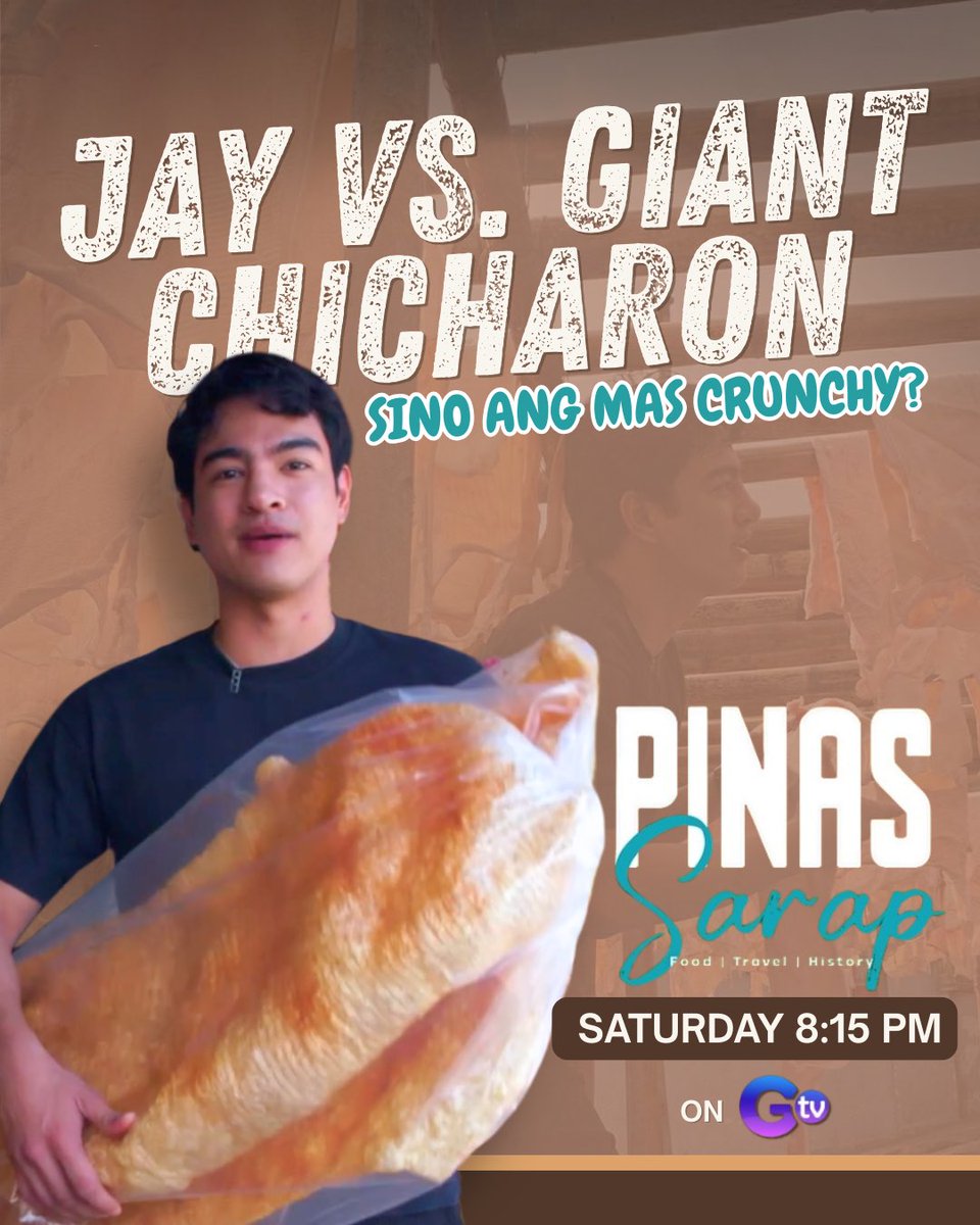 Get ready for a crunch-tastic adventure with Jay Ortega on 𝙋𝙞𝙣𝙖𝙨 𝙎𝙖𝙧𝙖𝙥 as he explores Sta. Maria Bulacan’s giant chicharrón, a colossal treat for your taste buds! 

Tune in tonight at 8:15 PM to drool over this delicious feature—you won’t want to miss it! 🥳