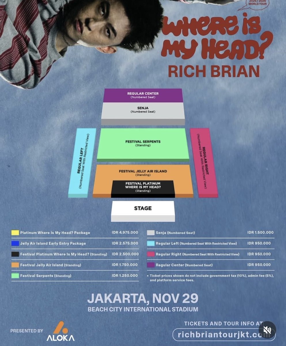 WTS (JUAL) TIKET RICH BRIAN

Where is my head?
🟧 Festival Jelly Air Island (Edamame)

Boleh DM karena UNDERPRICE !!! 
Rp600.000 

Ada 8 tiket…
COD di venue yaaah…