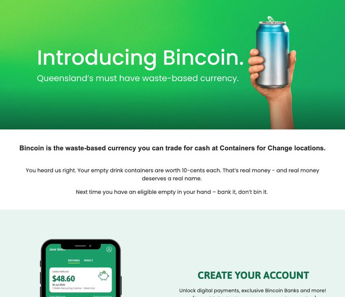 GaoLian3194's tweet photo. The Australian government just dropped a memecoin as a joke  

It's called is "bincoin" and the government uses it to pay people for recycling their empty cans.  

This narrative is insane ngl

https://t.co/weoOZoRvQS https://t.co/h4MZyBew8X