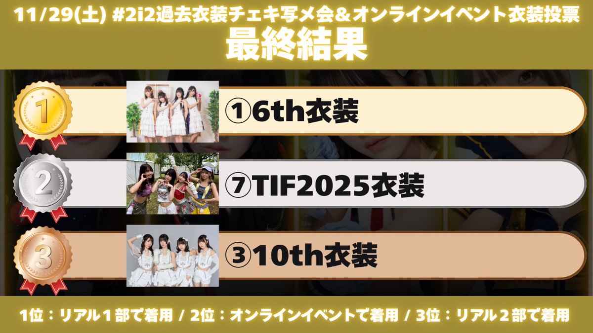 22_eventplan's tweet photo. 【拡散希望】

11/29(土)
#2i2 過去衣装チェキ写メ会
にて解散企画に向けたカンパを募集します。

案内札を持った有志が対応しますので、ご協力お願いいたします🙇

また、まだメセカをお書きでない方がいらっしゃいましたら有志にお声かけください。
※メセカ詳細は引用元をご確認お願いします https://t.co/hycx1NfK72