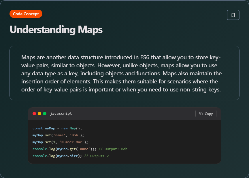 techielearns's tweet image. ✨ Understanding Maps (JavaScript)

#JavaScript #WebDev #Frontend #JS #100DaysOfCode #DevLife