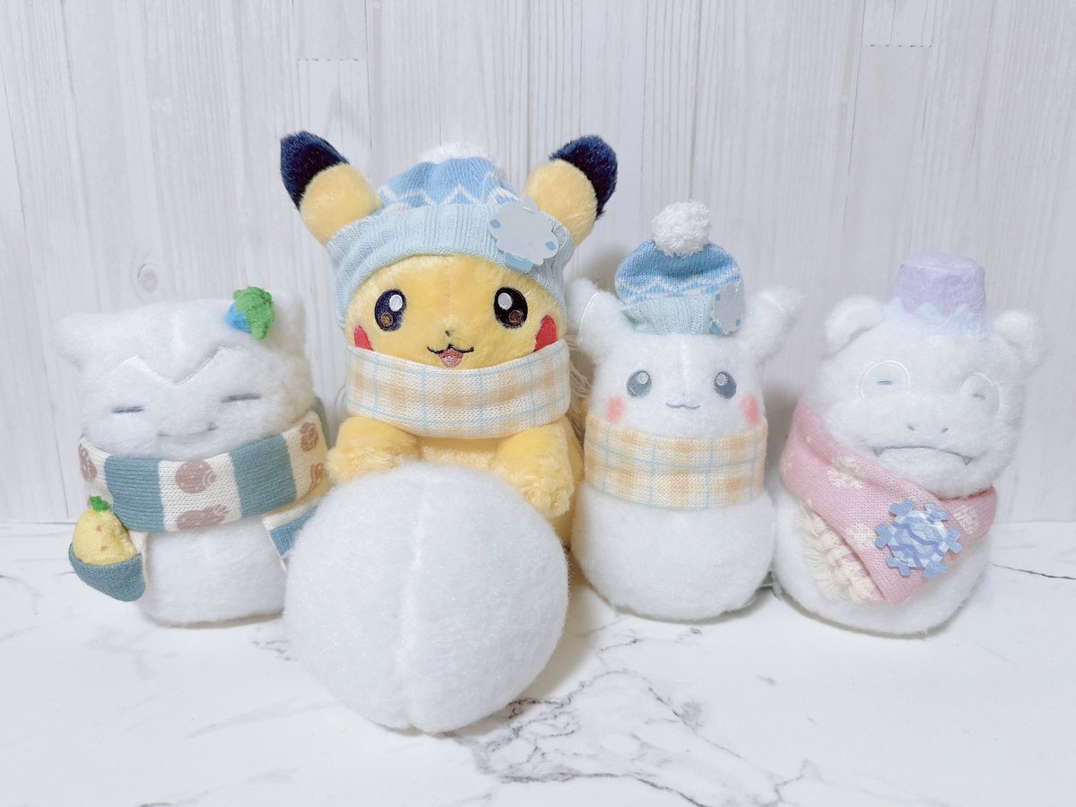ピカチュウ カビゴン 雪だるま ぬいぐるみセット 4点セット】ポケモン