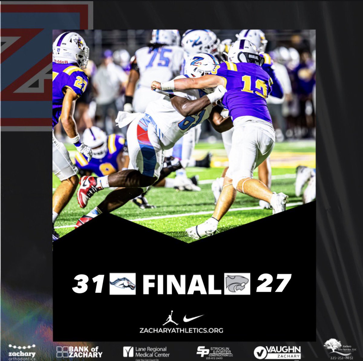 Zachary High Football tweet media