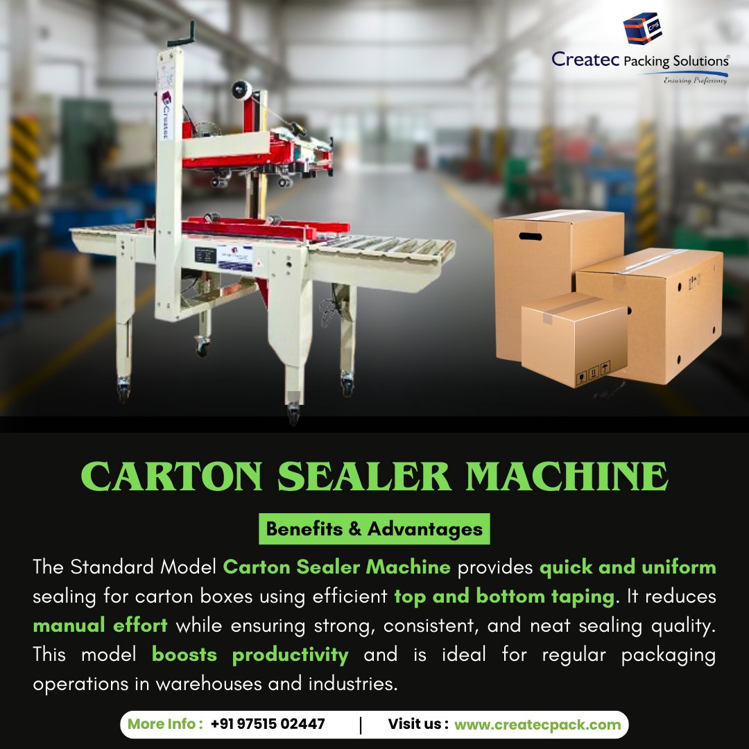 CreatecPacking's tweet image. Carton Sealing Machine—Live Video Call Demo Available!
+91 97515 02447 | +91 99942 07197
#CartonSealingMachine #BoxSealingMachine #CartonTapingMachine #VideoCallDemo #LiveMachineDemo #PackagingMachinery #IndustrialMachines #CreatecPackingSolutions  #PackagingIndustry