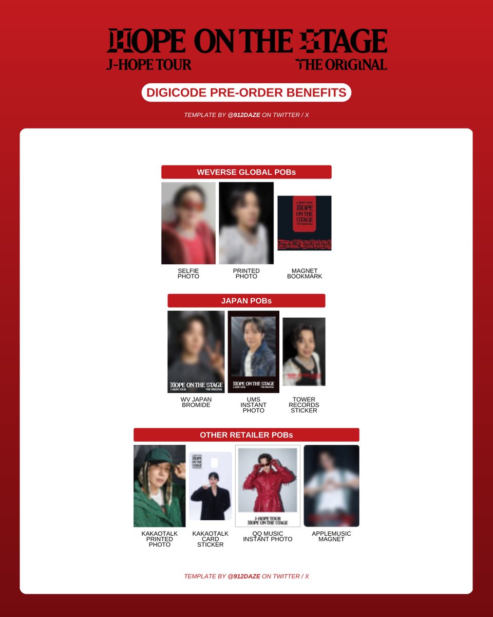 BTS J-HOPE HOBI HOTS HOS TOUR PC PHOTOCARD DIGITAL CODE DIGICODE