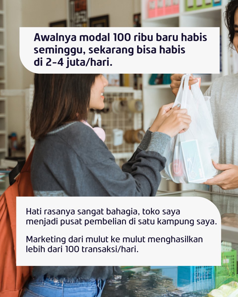 payfazzofficial's tweet photo. Modal 100 ribu, nekat buka fotokopi + konter kecil.
Dari top-up e-wallet, usaha makin dikenal, transaksi bisa ratusan per hari.
Nggak selalu mulus—ada yang ngutang, komplain tiap hari, tapi itu yang bikin kuat.
Bisnis kecil bisa besar kalau berani mulai dan tahan banting💪 https://t.co/xWoxTlISGN