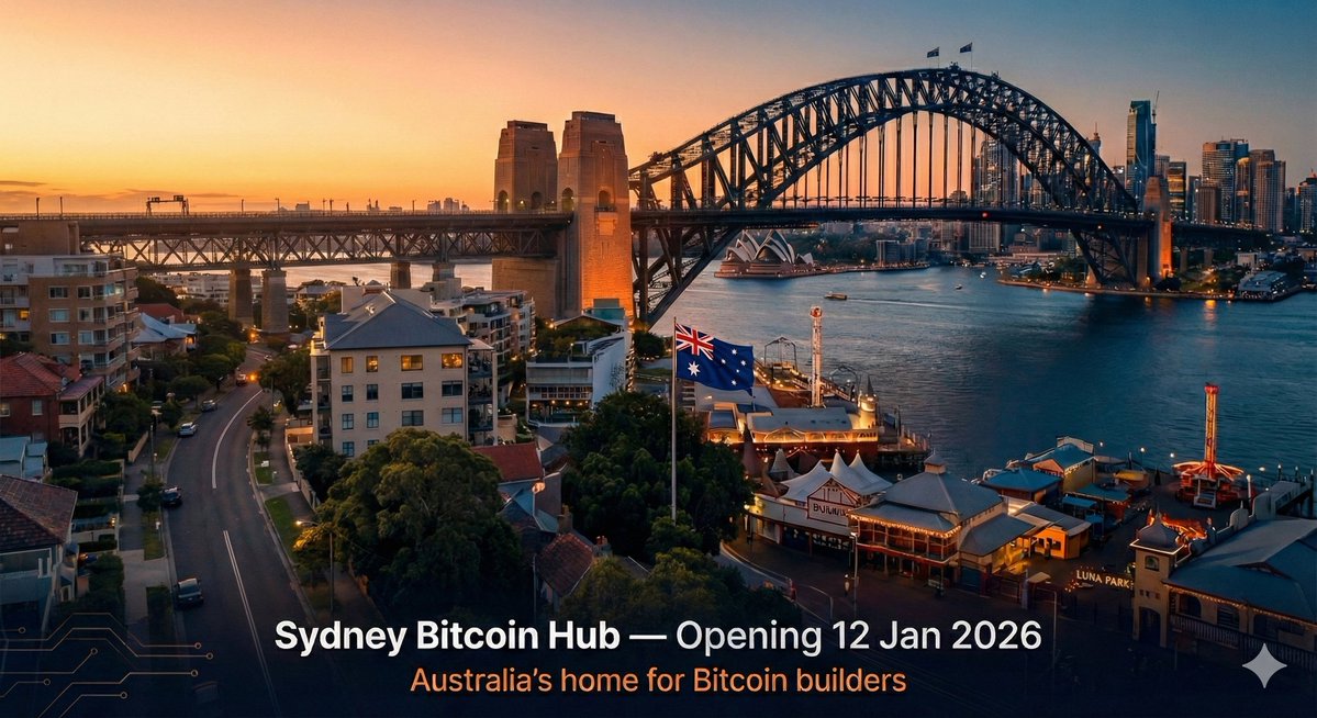 BREAKING: Sydney Bitcoin Hub, opening 12 Jan 2026

Bitcoin-only coworking and event space in Milsons Point, Sydney

Please get in contact if you are interested in getting involved, having a desk, sponsoring, providing merch, products, or art for sale!

Help us plant the flag!