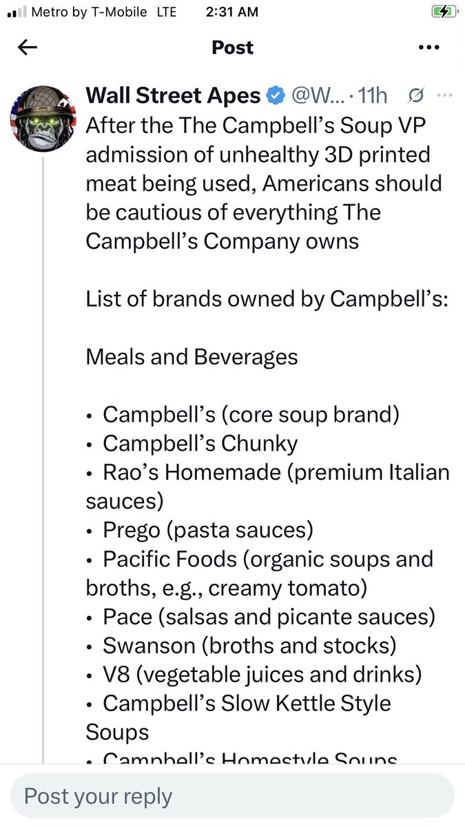 patriot4ever10's tweet image. Leave it right there on The shelf… here’s a list of all the companies under the Campbells umbrella to boycott