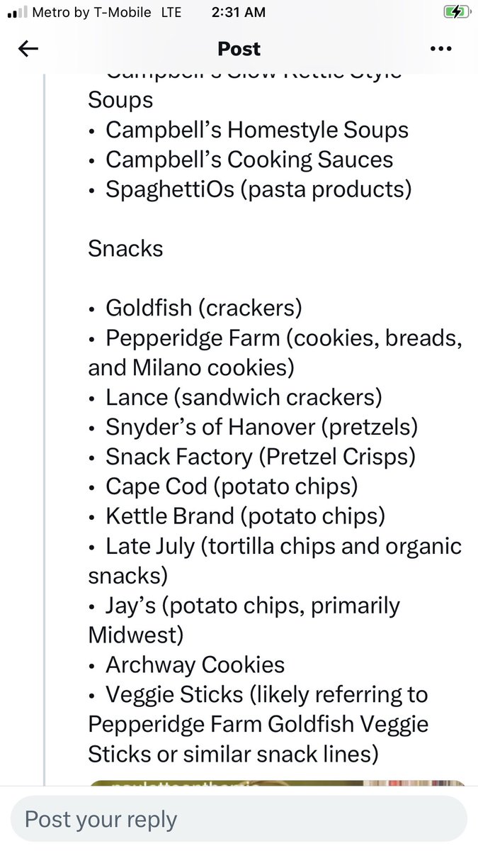 patriot4ever10's tweet image. Leave it right there on The shelf… here’s a list of all the companies under the Campbells umbrella to boycott
