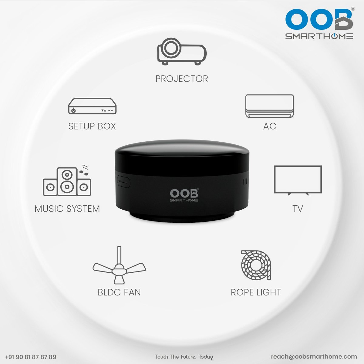 OobSmartHome's tweet image. One Device. Total Control.
Manage your AC, TV, Music System, Fan &amp;amp; more with OOB Smarthome.

👉Switch to Smart. Switch to OOB.
#OOBSmartHome #SmartControl #IRBlaster #HomeAutomation #SmartLiving #ModernHome  #ConnectedHome #IoTLife #SmartDevices  #besthomeautomationsystem