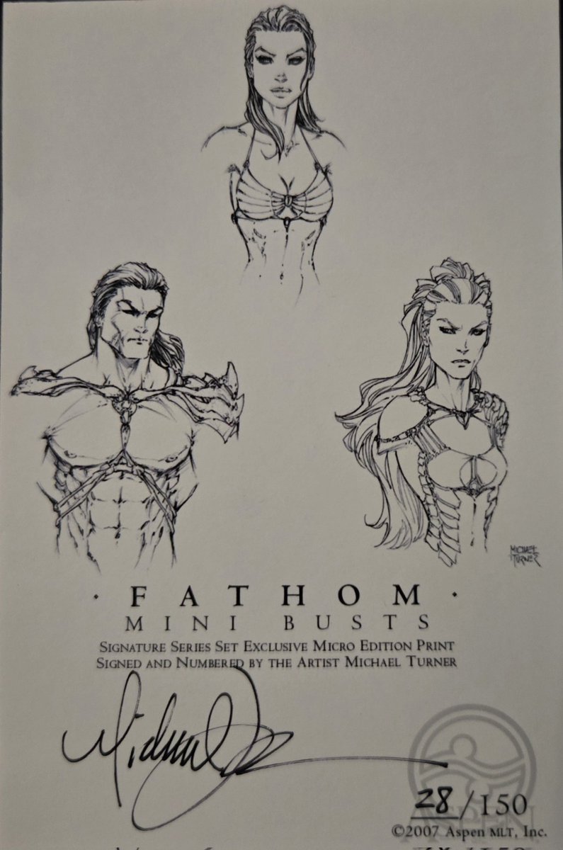 DailyTurnerArt's tweet image. Fathom mini busts, sculpted by Erick Sosa, painted by Dan Cope 
@AspenComics 
#Fathom #Aspen #Cannon #Kiani #FathomFriday #MichaelTurner