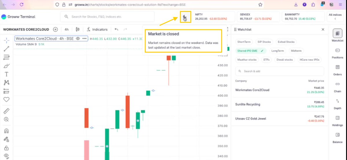 Srihari_lsr's tweet image. Hey @_groww,
This feature is no way dependent with the market open / close. Can you make a note of this with your developer team? A dark / Light theme must work irrespective of market hours. 
#Groww  #DeveloperCommunity
@GrowwEngg @groww_cs