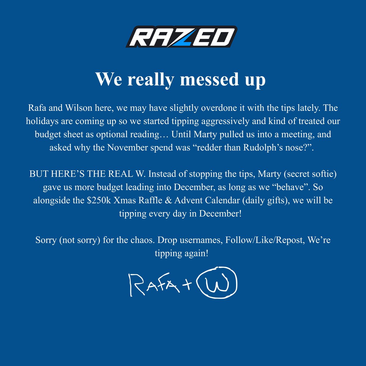 Razed tweet media